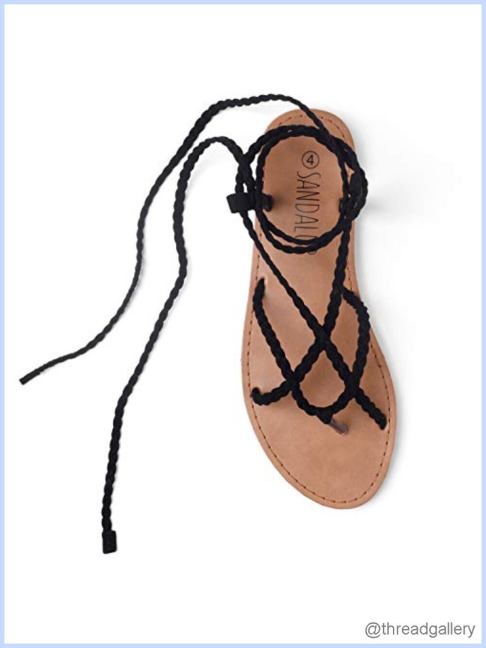 Woven Braided Lace Up Flat Sandals Strappy Gladiator Open Toe Ankle Wrap Summer